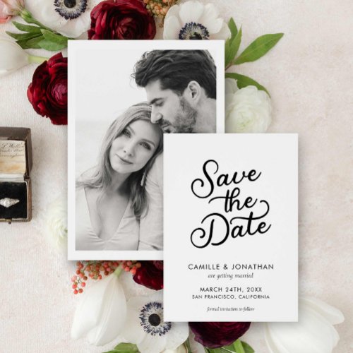 Modern Elegant Wedding Photo Save the Date