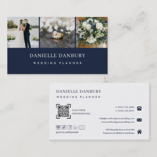 Modern Elegant Wedding Planner QR Code Business Card