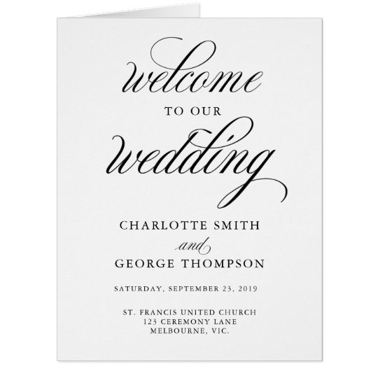 Modern Elegant Wedding Program Zazzle Com