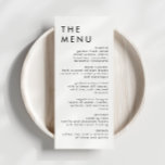 Modern Elegant Wedding Reception Menu<br><div class="desc">This is an modern wedding menu featuring minimalist layout and unique font. All colors are editable. // For matching designs, search "HARLOW" in the Sincerely By Nicole Zazzle store. * If you like this design but don't see it available for something you are looking for, please reach out to me...</div>