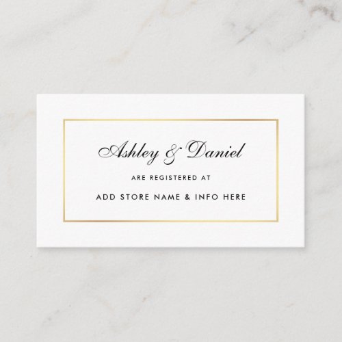 Modern Elegant Wedding Registry Insert Card