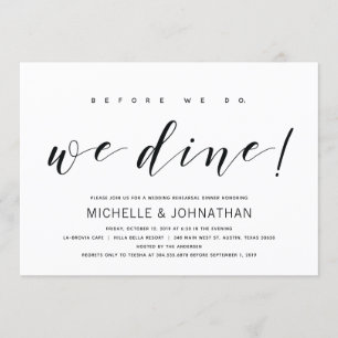 Modern Elegant Wedding Rehearsal Dinner Invites