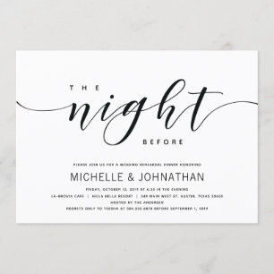 Modern Elegant Wedding Rehearsal Dinner Invites