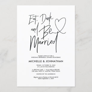 Modern Elegant Wedding Rehearsal Dinner Invites