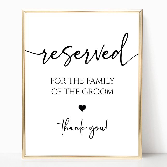 Modern Elegant Wedding Reserved Seating Table Sign (Creator Uploaded)