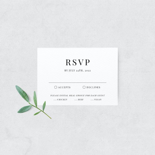 Modern Elegant Wedding RSVP Horizontal Card (Creator Uploaded)