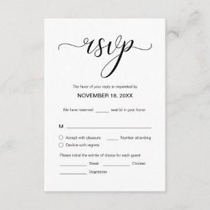 Modern Elegant wedding RSVP, Respond Enclosure Card