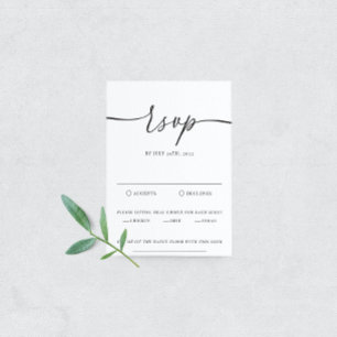 Modern Elegant Wedding RSVP Vertical Card