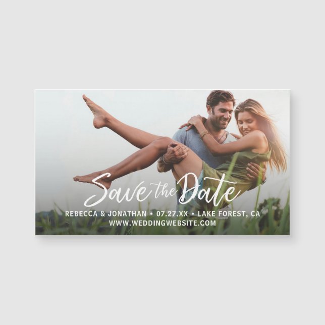 Modern Elegant Wedding Save the Date Photo Magnets (Front)