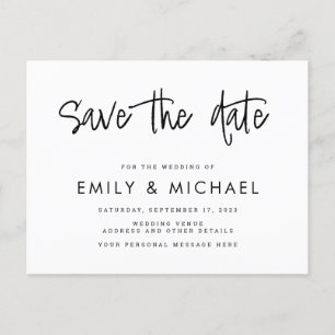 Modern Elegant Wedding Save the Date Postcard