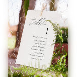Modern Elegant Wedding Seating Chart Sign Cards<br><div class="desc">Modern Elegant Wedding Seating Chart Cards: Use these romantic calligraphy table lists for your seating chart at your wedding or event. This design features the word "Table" in an elegant soft calligraphy. It's set in black, but you can change the color to anything you like! Just click "customize more" and...</div>