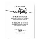 Modern Elegant Wedding Signature Drinks Sign