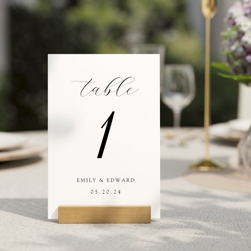 Modern Elegant Wedding Table Number