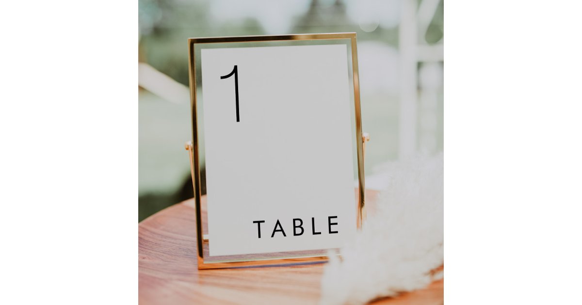 Modern Elegant Wedding Table Number | Zazzle