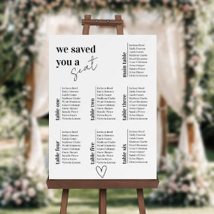 Modern Elegant Wedding Table Plan Display Foam Board