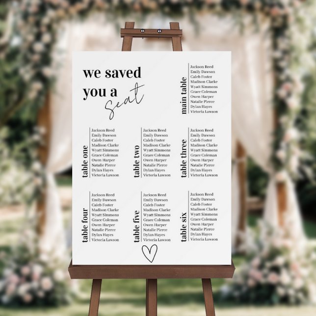Modern Elegant Wedding Table Plan Display Foam Board (Creator Uploaded)