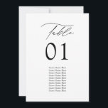 Modern Elegant Wedding Table Seating Chart Cards<br><div class="desc">This modern and elegant wedding seating chart card is the perfect way to guide your guests to their seats on your special day. With its minimal design, this table card is perfect for a modern wedding with a touch of elegance. The font features a beautiful serif and hand lettered calligraphy...</div>
