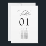 Modern Elegant Wedding Table Seating Chart Cards<br><div class="desc">This modern and elegant wedding seating chart card is the perfect way to guide your guests to their seats on your special day. With its minimal design, this table card is perfect for a modern wedding with a touch of elegance. The font features a beautiful serif and hand lettered calligraphy...</div>