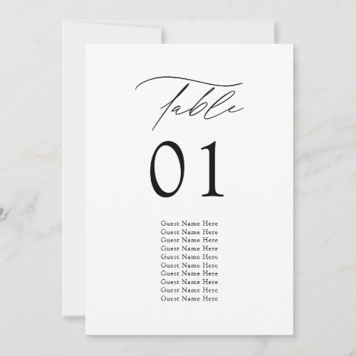 Modern Elegant Wedding Table Seating Chart Cards