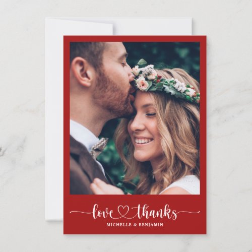 Modern Elegant Wedding Thank You Photo Card