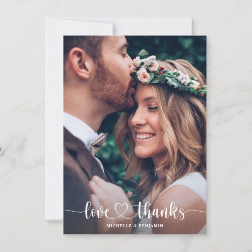 Modern Elegant Wedding Thank You Photo Card