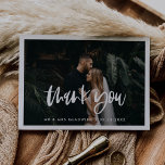Modern elegant wedding Thank you photo card<br><div class="desc">Express your gratitude and thank your guests for their presence and beautiful gifts with this customizable photo card with a modern typography. Just add your favorite wedding picture,  change the colors and write your own thank you message.</div>