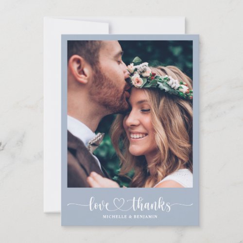 Modern Elegant Wedding Thank You Photo Card