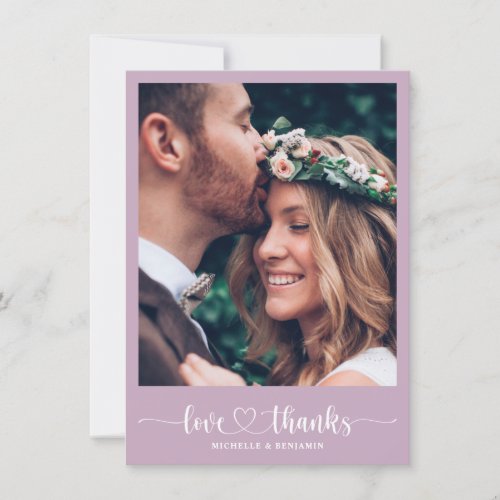 Modern Elegant Wedding Thank You Photo Card