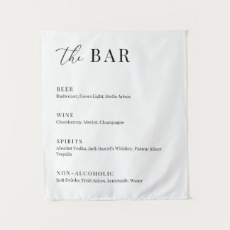 Modern Elegant Wedding The Bar Menu Tapestry
