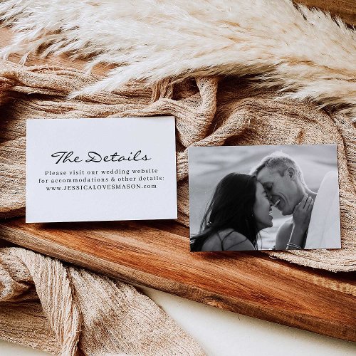 Modern Elegant Wedding Website Insert Card