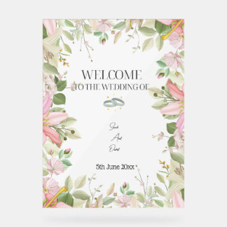 Modern Elegant Wedding  Welcome  Acrylic Sign