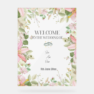 Modern Elegant Wedding Welcome Acrylic Sign