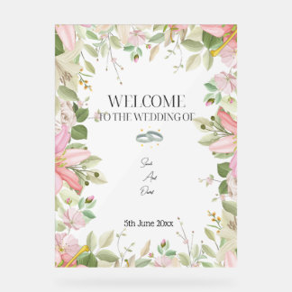 Modern Elegant Wedding Welcome Acrylic Sign