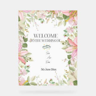 Modern Elegant Wedding Welcome Acrylic Sign