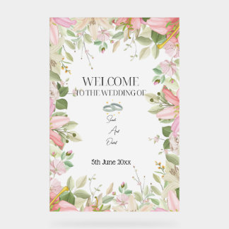 Modern Elegant Wedding Welcome Acrylic Sign