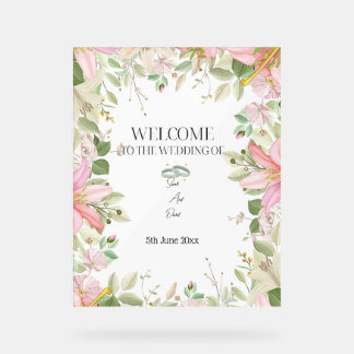 Modern Elegant Wedding Welcome Acrylic Sign