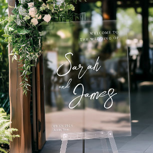 Modern Elegant Wedding Welcome Acrylic Sign