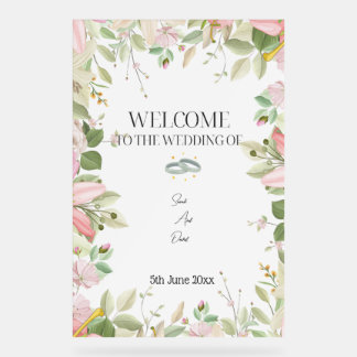 Modern Elegant Wedding Welcome Acrylic Sign