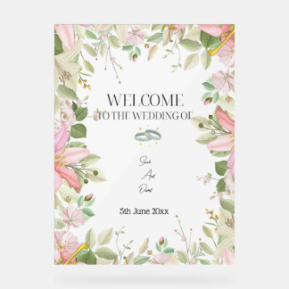 Modern Elegant Wedding Welcome Acrylic Sign