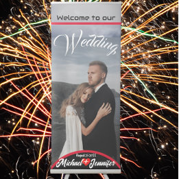 Modern Elegant Wedding Welcome Custom Photo Retractable Banner