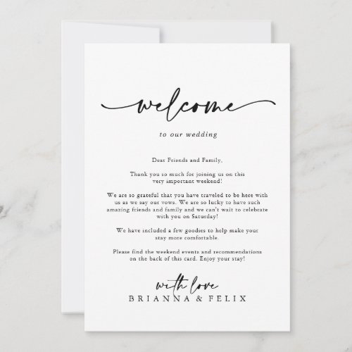 Modern Elegant Wedding Welcome Letter