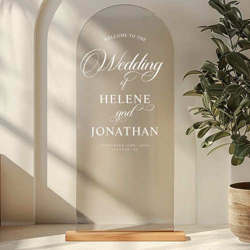 Modern Elegant Wedding Welcome Mirror Window Cling