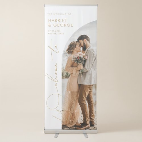 Modern Elegant Wedding Welcome Photo Retractable Banner