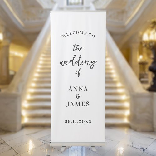 Modern Elegant Wedding Welcome Retractable Banner