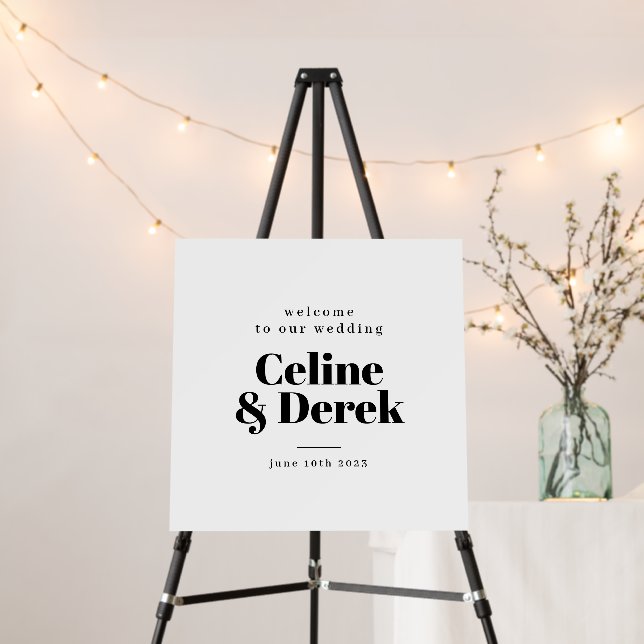Modern Elegant Wedding Welcome Sign (In Situ (Stand))