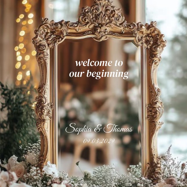 Modern Elegant Wedding Welcome Sign Mirror Decal (Creator Uploaded)