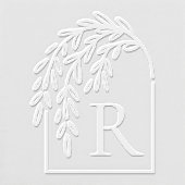 Modern Elegant Weeping Willow Tree Custom Monogram Embosser (Design)