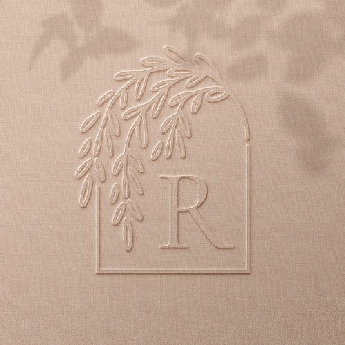 Modern Elegant Weeping Willow Tree Custom Monogram Embosser