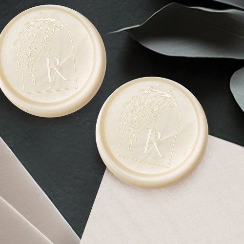 Modern Elegant Weeping Willow Tree Custom Monogram Wax Seal Sticker