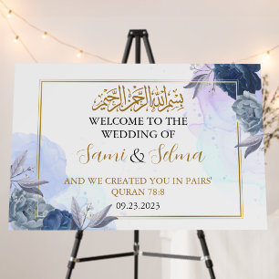 Modern Elegant Welcome Muslim Wedding Board Sign